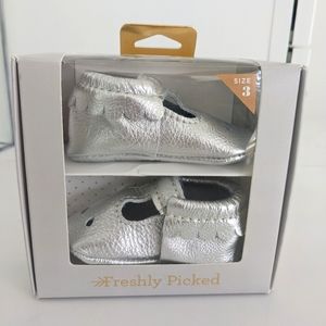 Silver Freshly Picked Mary Jane Baby Shoes